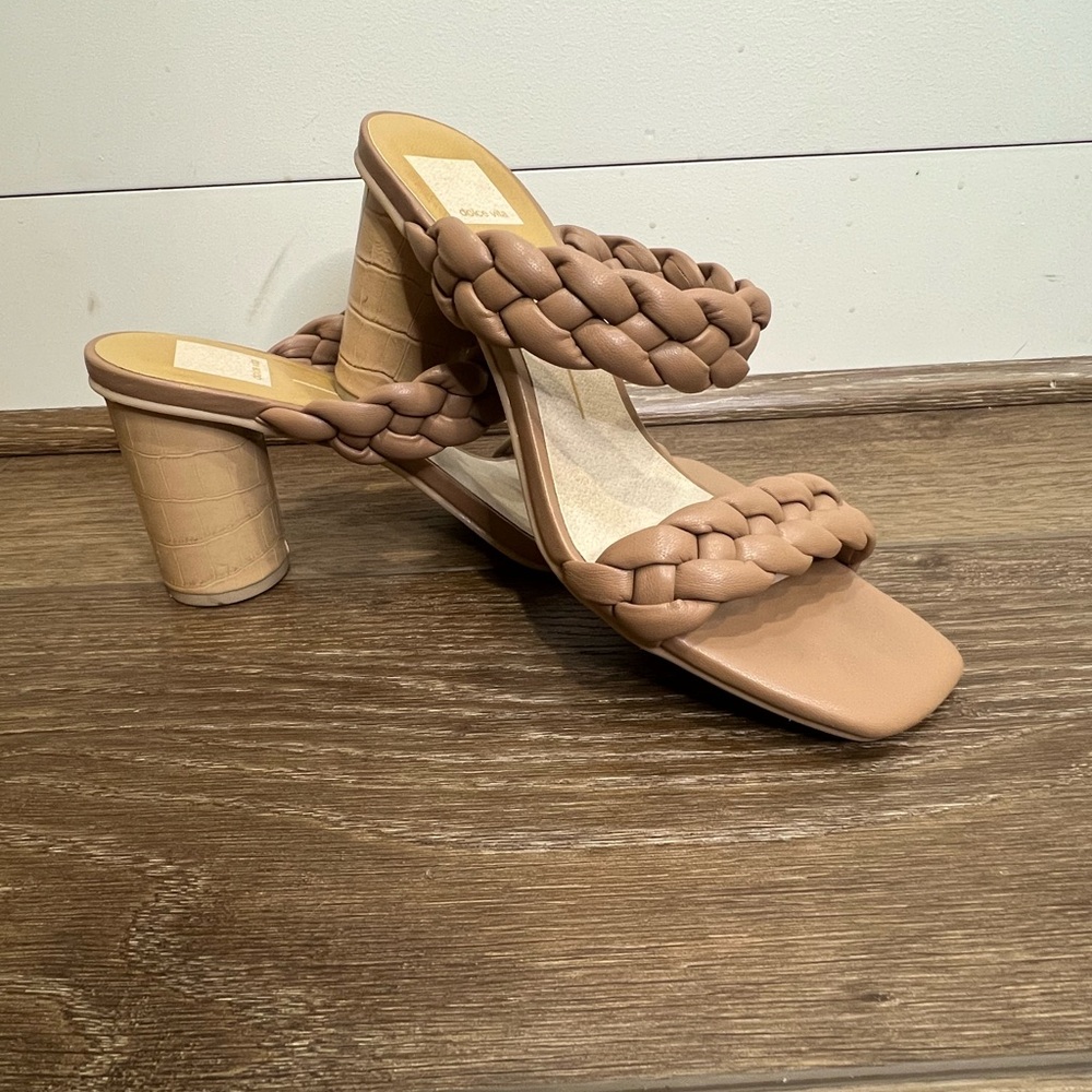 Dolce Vita Paily Stella Braided Strap Heels Cafe